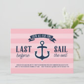 Letztes Segelschiff | Nautischer Junggeselinnen-Ab Einladung (Stehend Vorderseite)