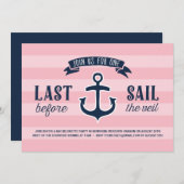 Letztes Segelschiff | Nautischer Junggeselinnen-Ab Einladung (Vorne/Hinten)