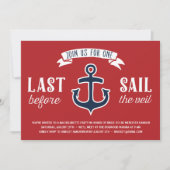 Letztes Segelschiff | Nautischer Junggeselinnen-Ab Einladung (Vorderseite)