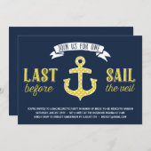 Letztes Segelschiff | Nautischer Junggeselinnen-Ab Einladung (Vorne/Hinten)