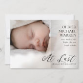 Letztes Skript 4 Foto Baby Birth Ankündigung (Vorderseite)