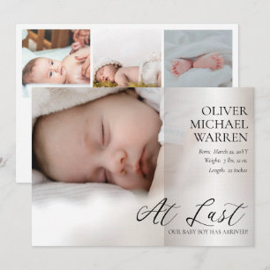 Letztes Skript 4 Foto Baby Birth Ankündigung