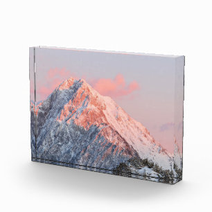 Letztes Sonnenlicht auf dem Berg Storžič, Slowenie Fotoblock