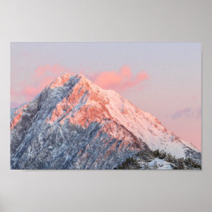 Letztes Sonnenlicht auf dem Berg Storžič, Slowenie Poster