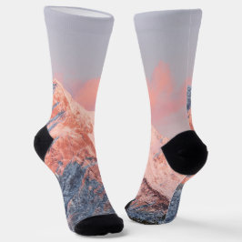 Letztes Sonnenlicht auf dem Berg Storžič, Slowenie Socken