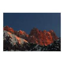 Letztes Sonnenlicht auf den Bergen