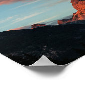 Letztes Sonnenlicht auf Mangart, Slowenien Poster (Ecke)