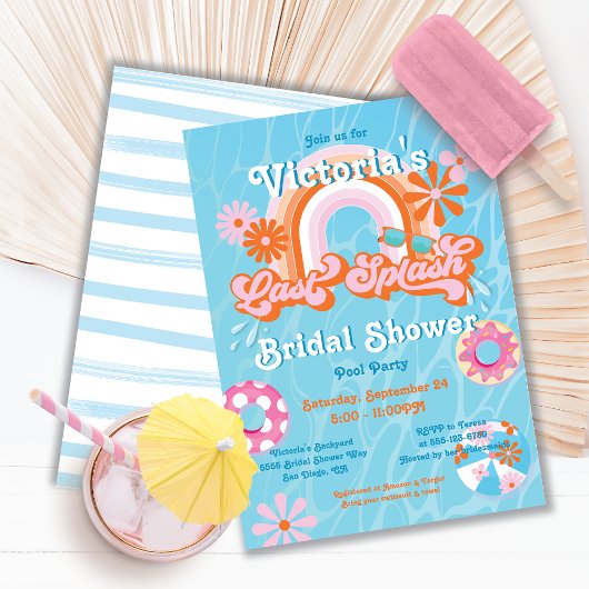 Letztes Splash Pool Bachelorette Brautparty Einladung