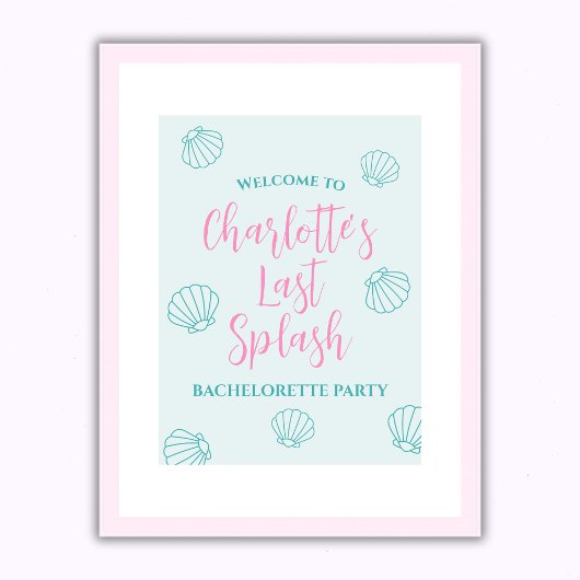 Letztes Splash Seashell Beach Bachelorette Empfang Poster