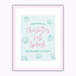 Letztes Splash Seashell Beach Bachelorette Empfang Poster