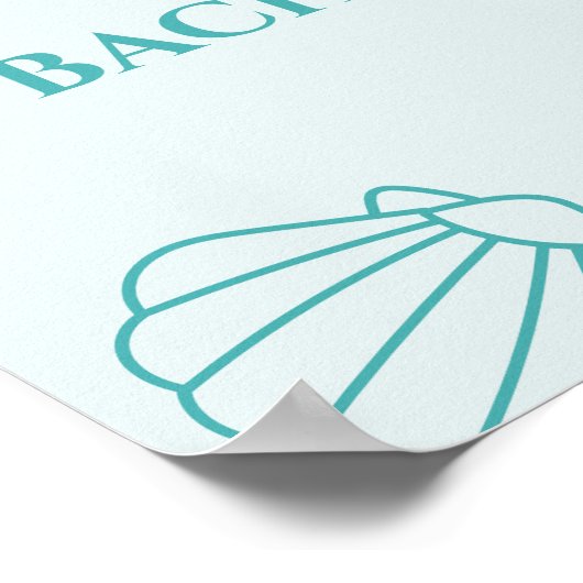 Letztes Splash Seashell Beach Bachelorette Empfang Poster (Ecke)