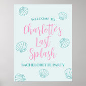 Letztes Splash Seashell Beach Bachelorette Empfang Poster (Vorne)
