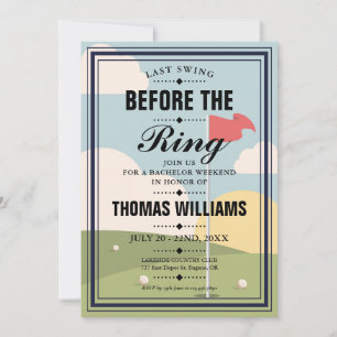 Letztes Swing Bachelor Golf Weekend Party Einladung