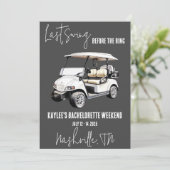 Letztes Swing, Golfspiel Bachelorette Wochenende P Einladung (Stehend Vorderseite)