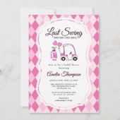 Letztes Swing Pink Raute Golf Brautparty Einladung (Vorderseite)