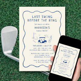 Letztes Swing vor dem Ring Bachelor Party Blue Einladung