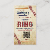 Letztes Swing vor dem Ring! Baseball-Brautparty Begleitkarte (Vorderseite)