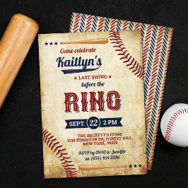 Letztes Swing vor dem Ring! Baseball-Brautparty Einladung