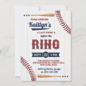 Letztes Swing vor dem Ring! Baseball-Brautparty Einladung (Vorderseite)