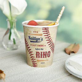 Letztes Swing vor dem Ring! Baseball-Brautparty Pappbecher
