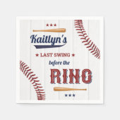 Letztes Swing vor dem Ring! Baseball-Brautparty Serviette (Vorderseite)