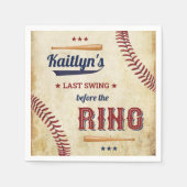Letztes Swing vor dem Ring! Baseball-Brautparty Serviette (Vorderseite)
