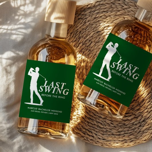 Letztes Swing vor dem Ring Golf Bachelor Alkoholflaschenetikett