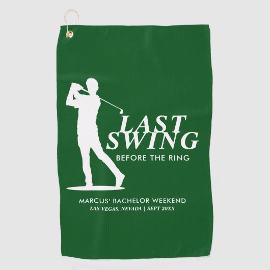 Letztes Swing vor dem Ring Golf Bachelor Golfhandtuch (Vorderseite)