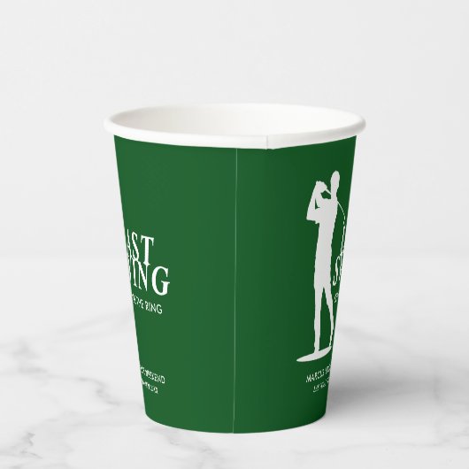 Letztes Swing vor dem Ring Golf Bachelor Pappbecher (Rechts)