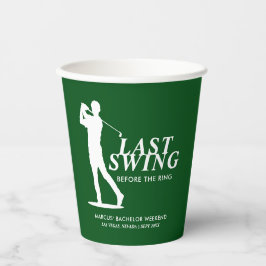 Letztes Swing vor dem Ring Golf Bachelor Pappbecher