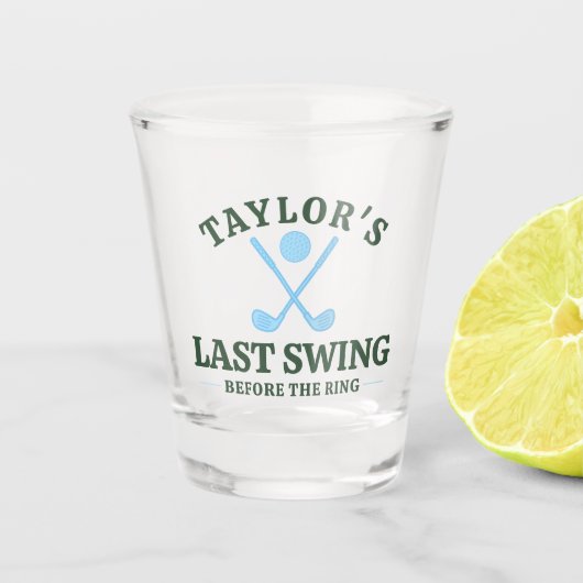 Letztes Swing vor dem Ring Golf Bachelor Schnapsglas (Vorderseite)