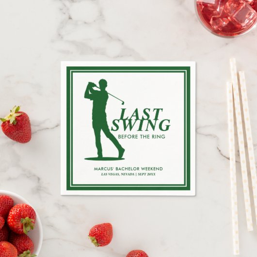 Letztes Swing vor dem Ring Golf Bachelor Serviette (Beispiel)
