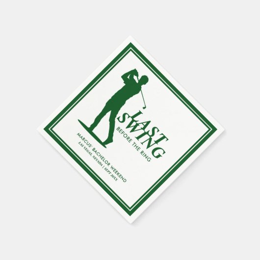 Letztes Swing vor dem Ring Golf Bachelor Serviette (Ecke)