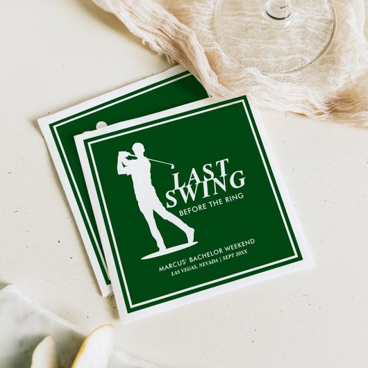 Letztes Swing vor dem Ring Golf Bachelor Serviette