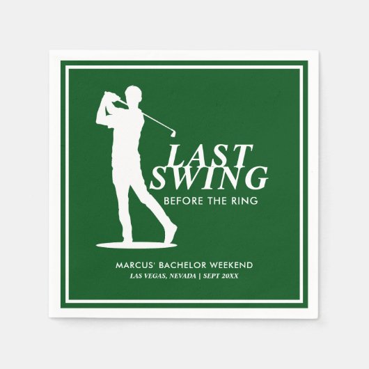 Letztes Swing vor dem Ring Golf Bachelor Serviette (Vorderseite)