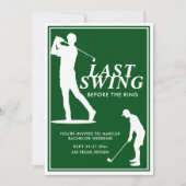 Letztes Swing vor dem Ring Golf Bachelor Wochenend Einladung (Vorderseite)