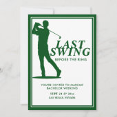 Letztes Swing vor dem Ring Golf Bachelor Wochenend Einladung (Vorderseite)