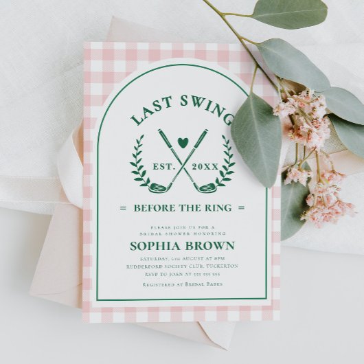 Letztes Swing vor dem Ring Golf Brautparty Einladung