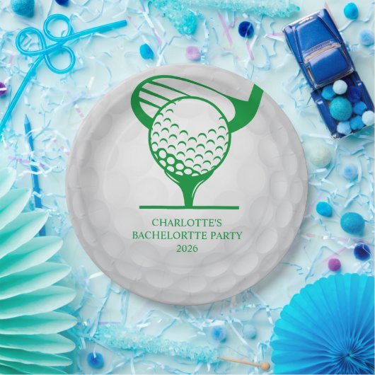 Letztes Swing vor dem Ring Golf Junggeselinnen-Abs Pappteller (Party)