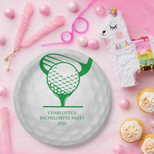 Letztes Swing vor dem Ring Golf Junggeselinnen-Abs Pappteller (Party)