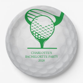 Letztes Swing vor dem Ring Golf Junggeselinnen-Abs Pappteller