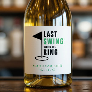 Letztes Swing vor dem Ring Golf Junggeselinnen-Abs Schaumweinetikett