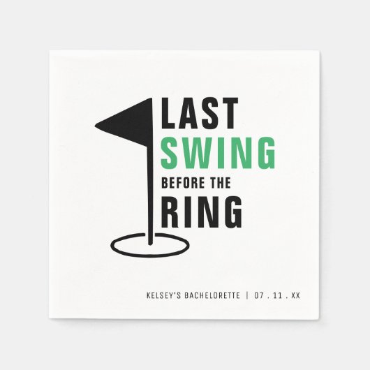 Letztes Swing vor dem Ring Golf Junggeselinnen-Abs Serviette (Vorderseite)