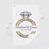 Letztes Swing vor dem Ring, Junggeselinnen-Abschie Golfhandtuch (Insitu)