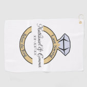 Letztes Swing vor dem Ring, Junggeselinnen-Abschie Golfhandtuch (Horizontal)