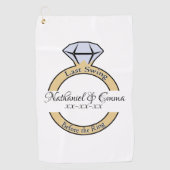 Letztes Swing vor dem Ring, Junggeselinnen-Abschie Golfhandtuch (Vorderseite)