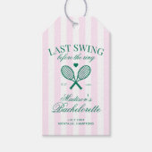 Letztes Swing vor dem Ring Retro Tennis Bach Geschenkanhänger (Vorderseite)
