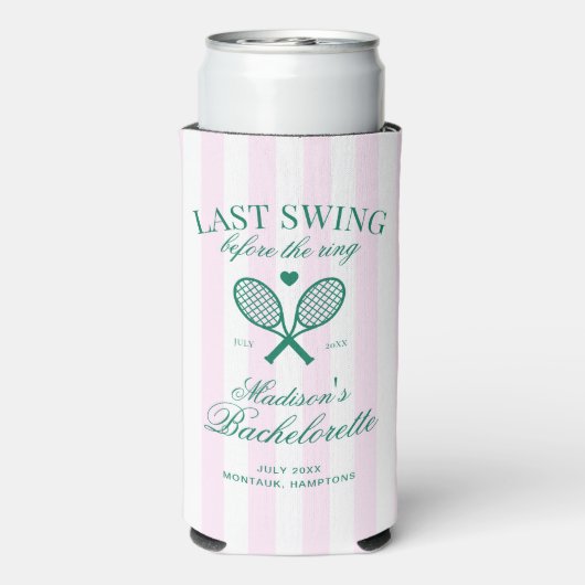 Letztes Swing vor dem Ring Retro Tennis Bach Selters Dosenkühler (Seltzer Rückseite)