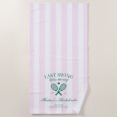 Letztes Swing vor dem Ring Retro Tennis Bach Strandtuch (Vorderseite)