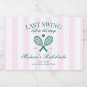 Letztes Swing vor dem Ring Retro Tennis Schaumweinetikett (Einzelnes Label)
